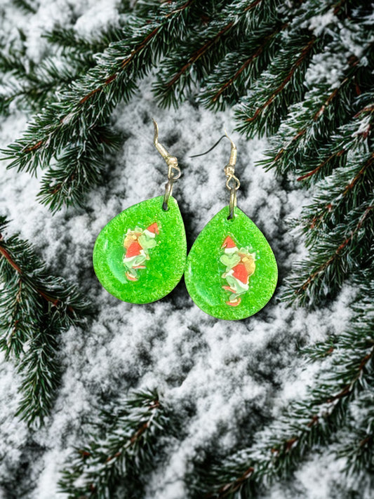 Kids Earrings - Grinch