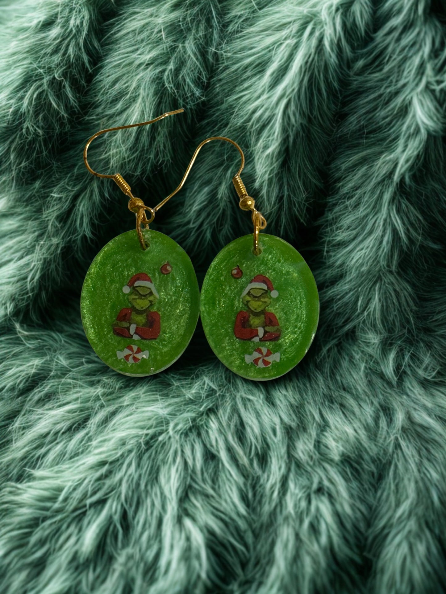 Kids- Grinch Necklace and earrings