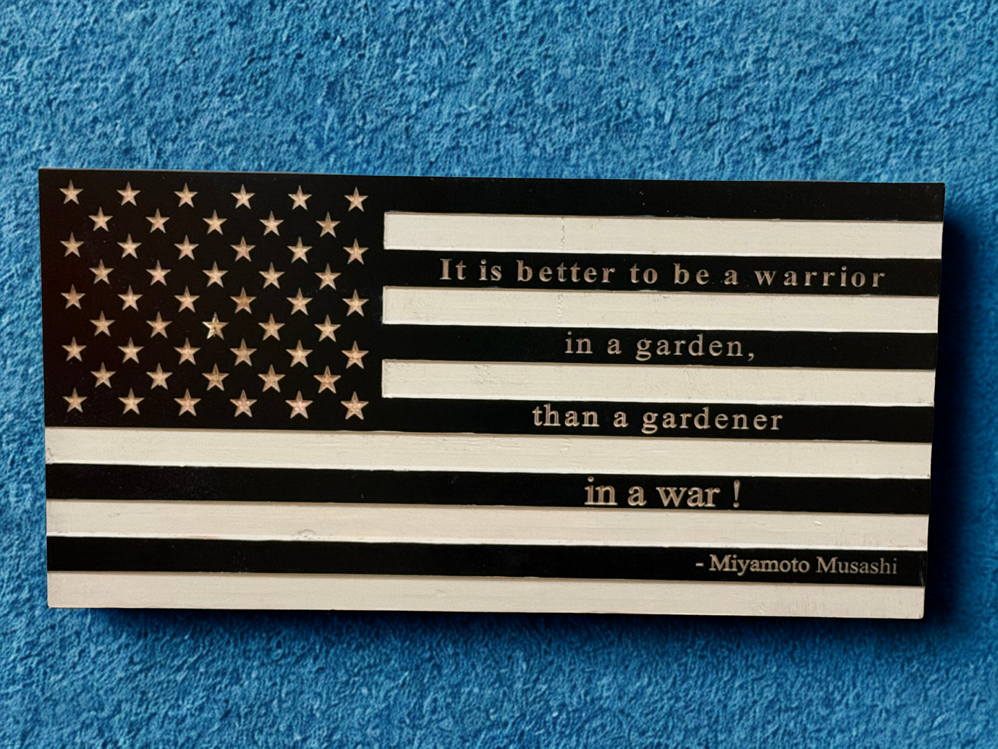 American flag "warrior in a graden"