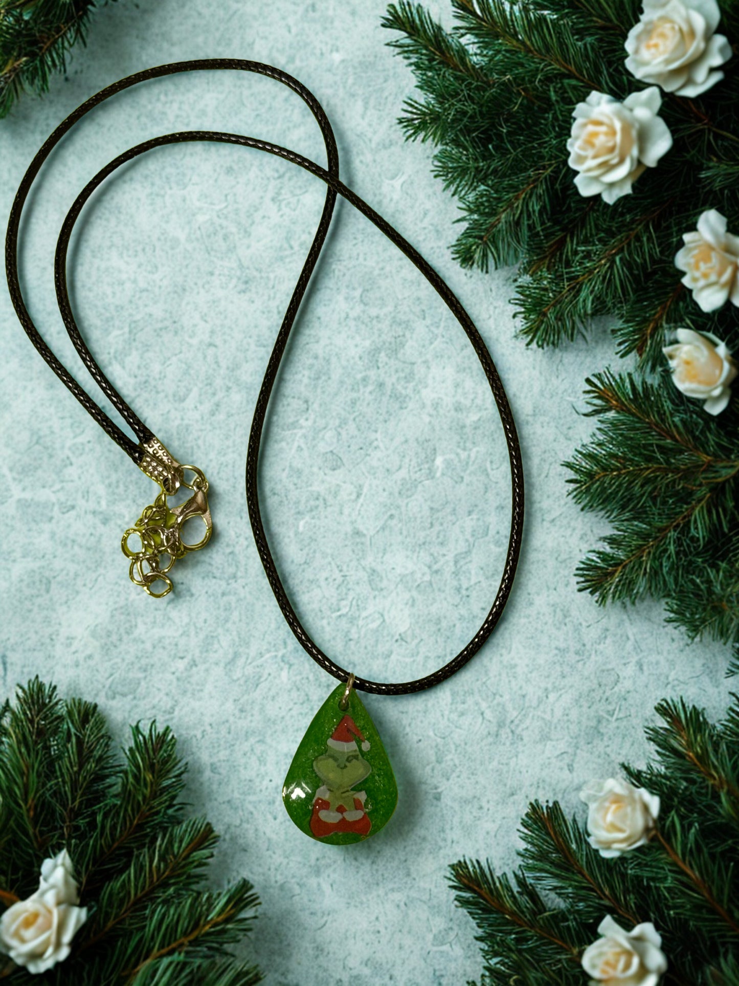 Kids- Grinch Necklace and earrings