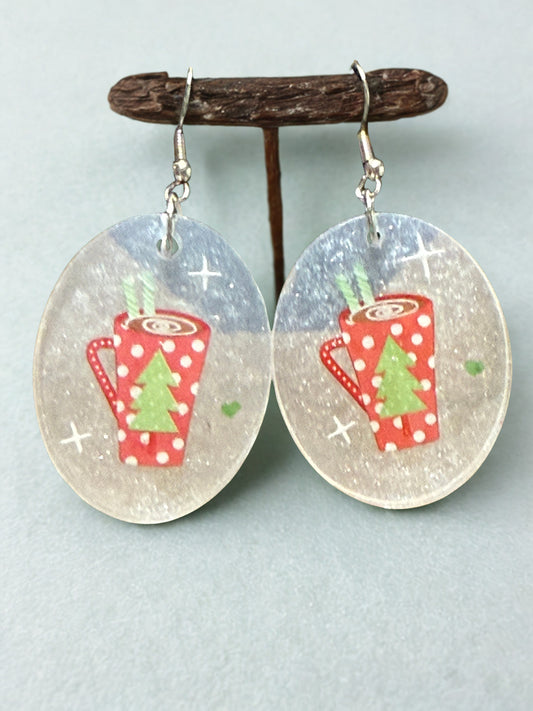 Earrings - Winter snow & Cocoa