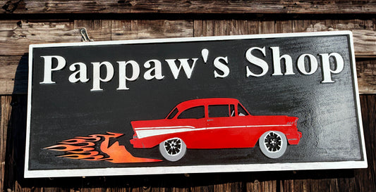 Pappaw's Shop Wooden Sign