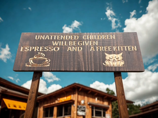 Coffee & Kitten Wooden Sign