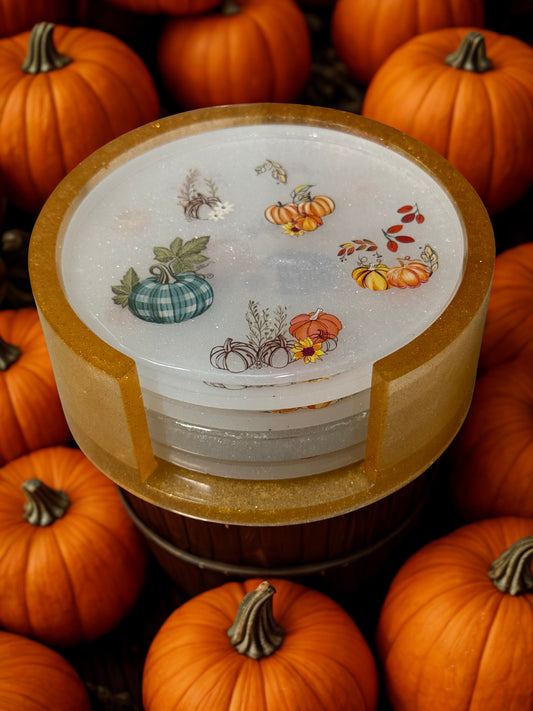 Set of 4 Fall Coasters - Each coaster is unique in size and design