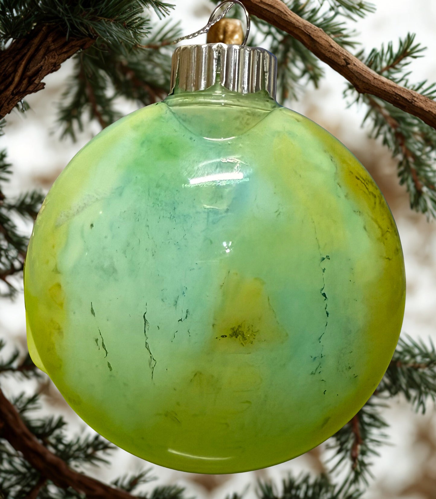 Christmas Ornament - Marbled earth tones